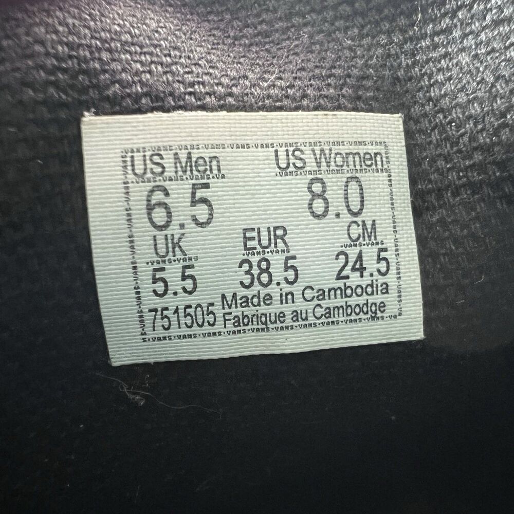 Vans Authentic Green Velvet/Velour Lace Up Skate Shoes Sneakers Women's Size 8 - Picture 8 of 8